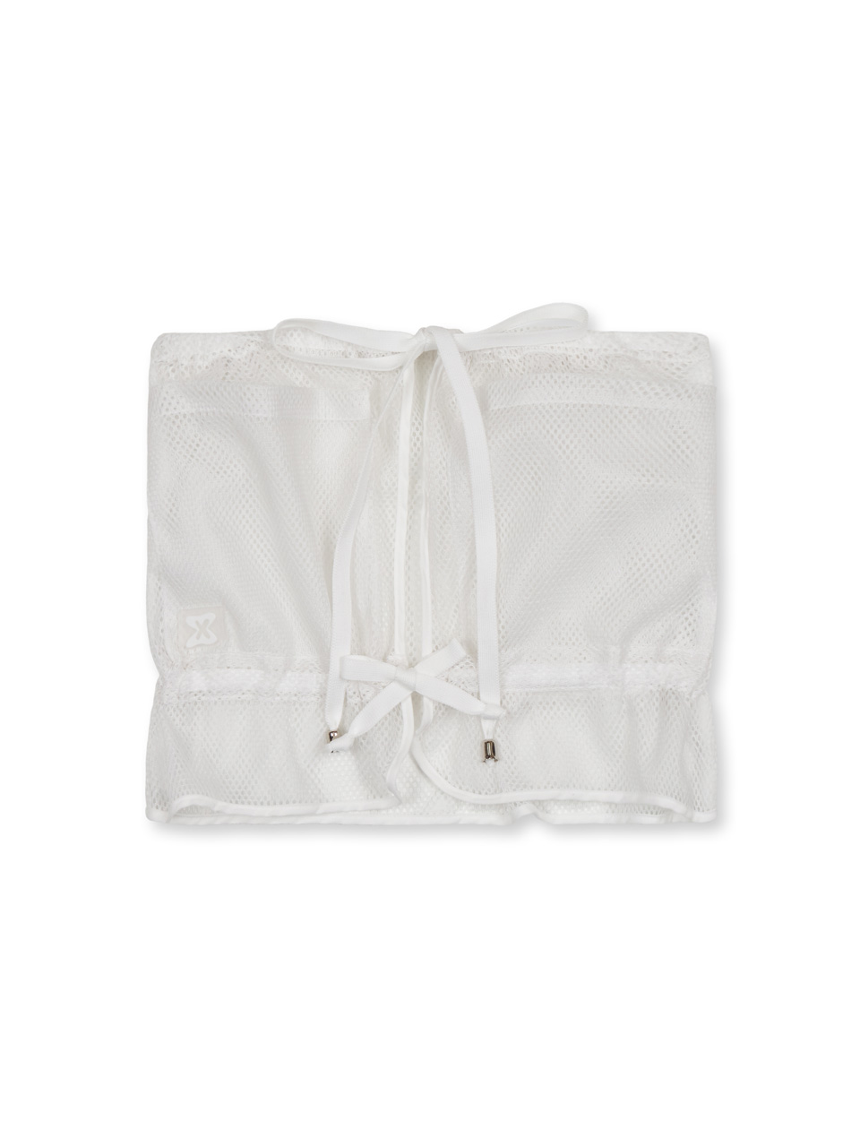 무음 Jori Wrap Skirt/Sleeveless Top (White Mesh)