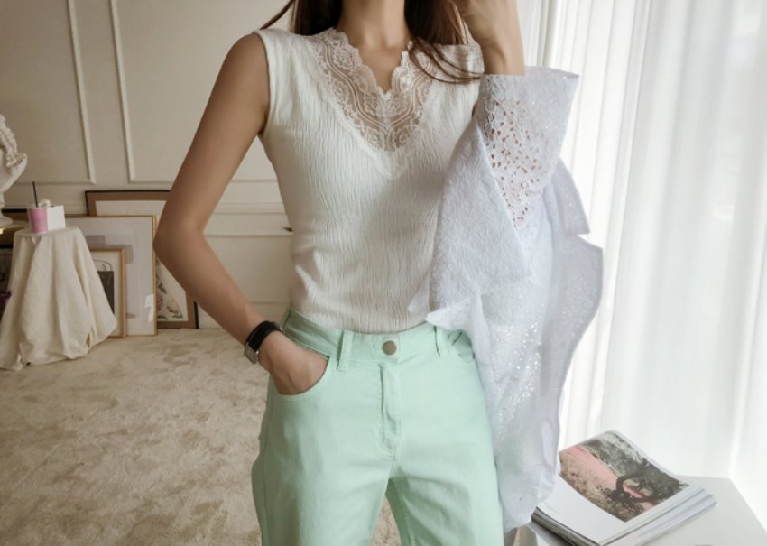 Crispin lace top