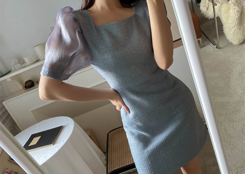 Shiny tweed dress