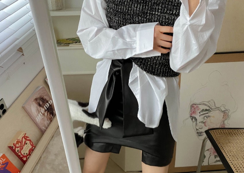 Viola leather skirt
