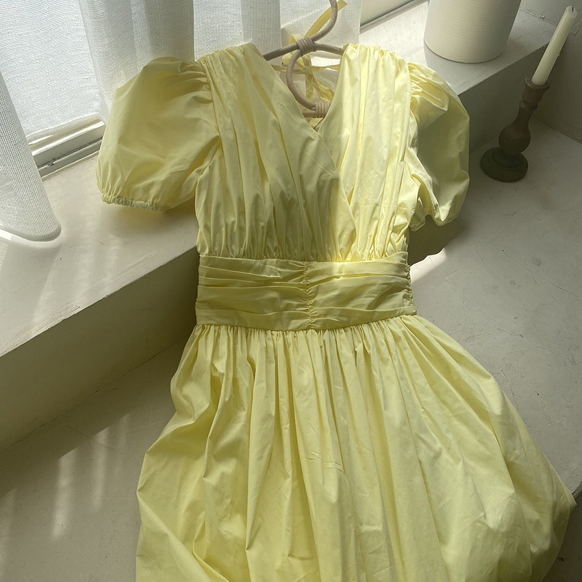 Poplin Shirring Dress