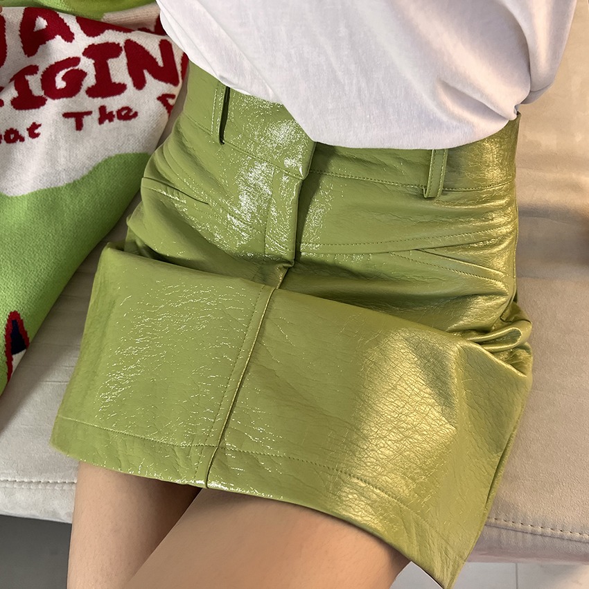 Crayon Leather Skirt