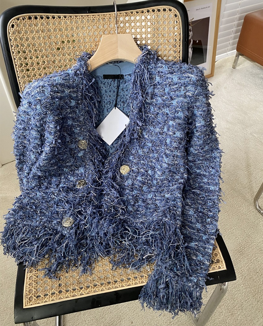 Shine Blue Knit Jacket