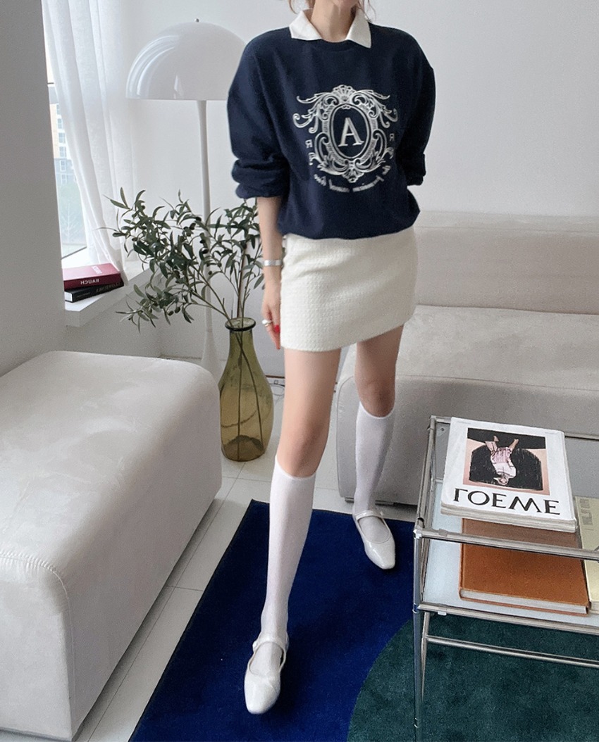 Plaid tweed mini skirt