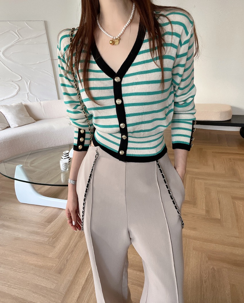 Line stripe cardigan