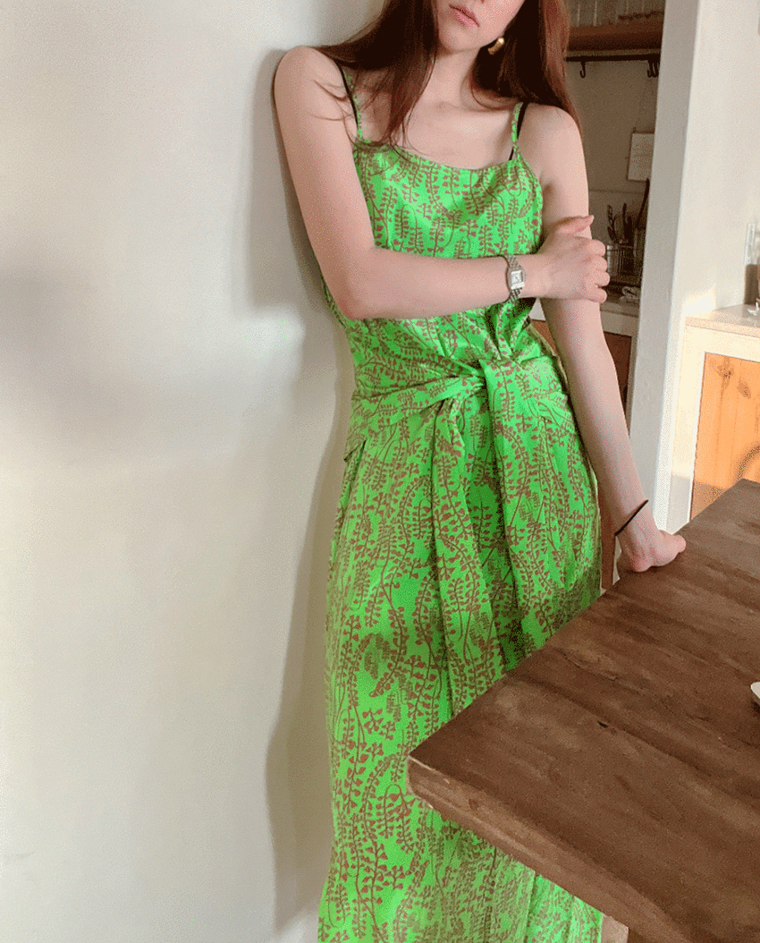 Botanical slip dress