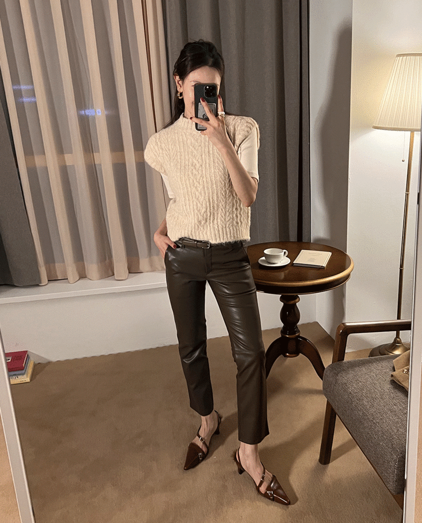 Leather Low Skinny Pants