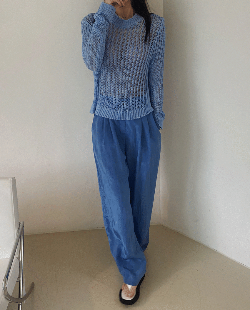 Shine Wide Pants *[blue]