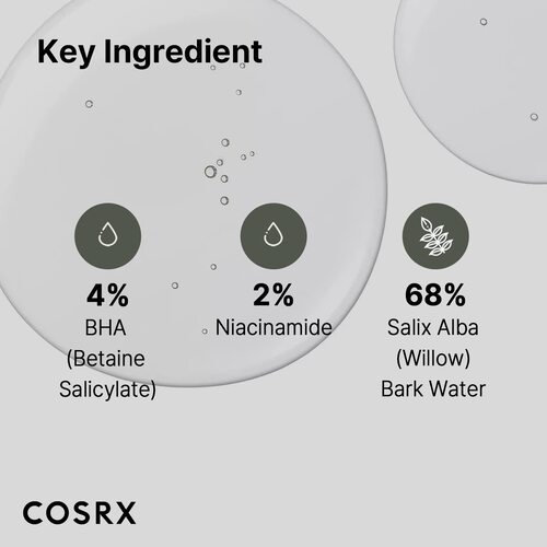 COSRX BHA Blackhead Power Liquid Niacinamide 2% + BHA 4% Blackhead Exfoliant Toner 3.38 fl.oz / 100ml, Korean Toner, Pore Minimizer for Enlarged Pores, For All Skin Types, Korean Skincare | MYKOCO.COM