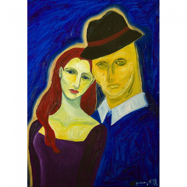 Mr.Yellow and His Lover, Lisa (Art Print)