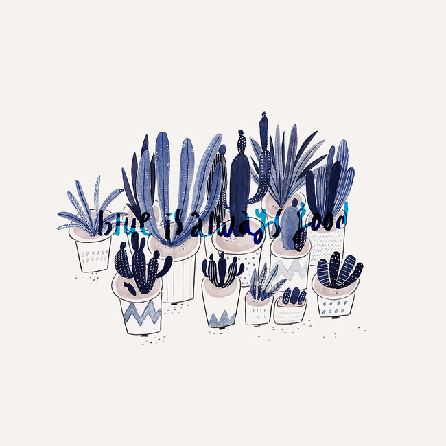 Blue plants 2 (Art Print)