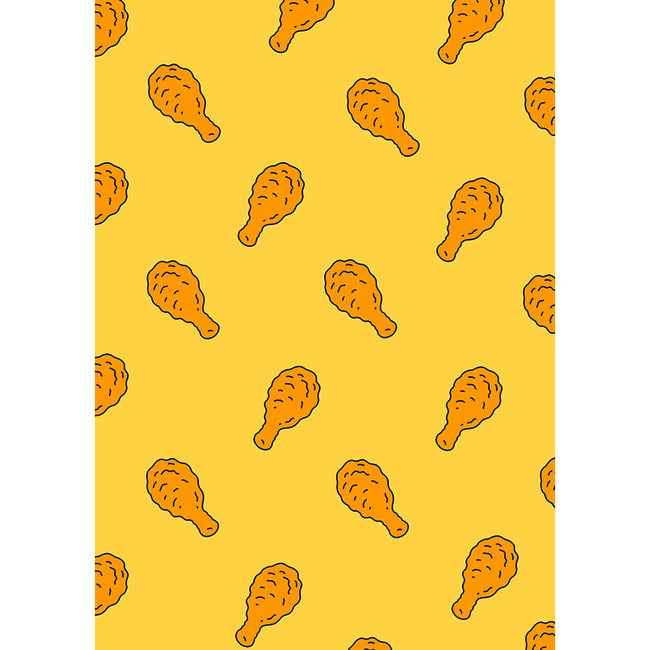 귀여운 치킨 패턴 (Art Print)