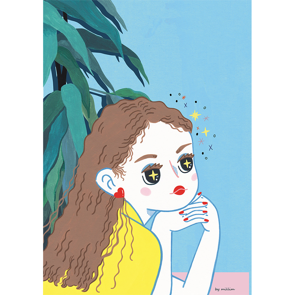 A Thinking girl (Art Print)