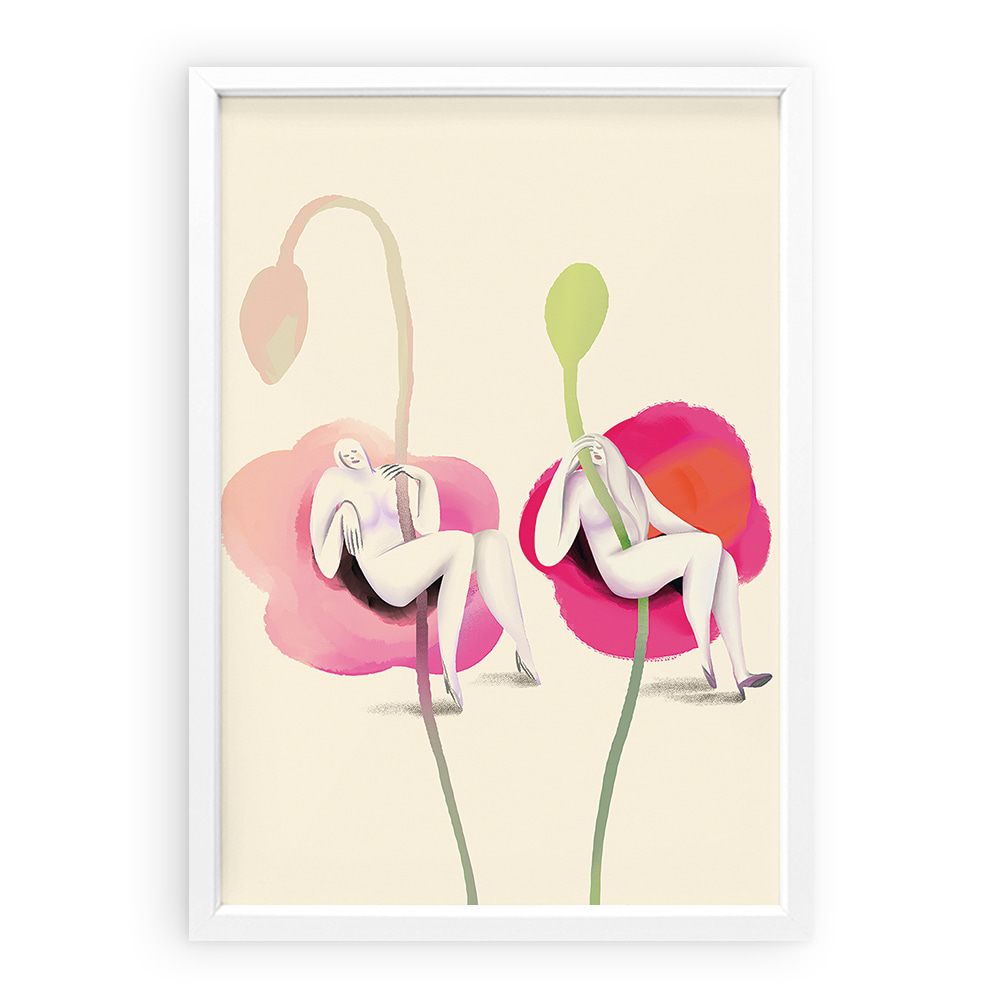 꽃과 여자 (Art Print)