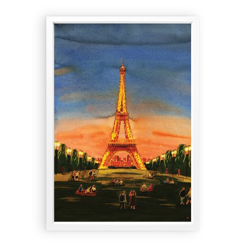 The Eiffel Tower and the Parisians (Art Print)