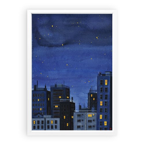 푸른 밤 - 잠들지 않는 도시의 밤 (Art Print)