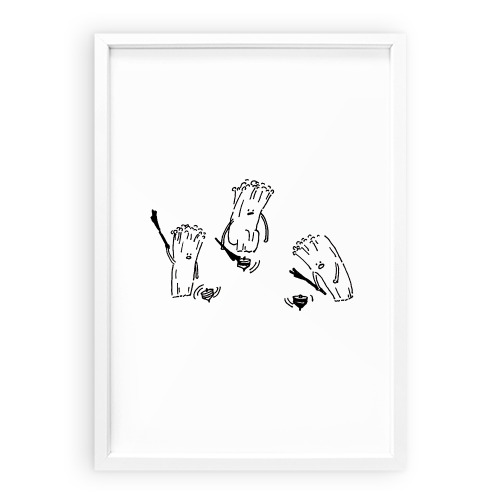 팽이치는 팽이버섯 (Art Print)