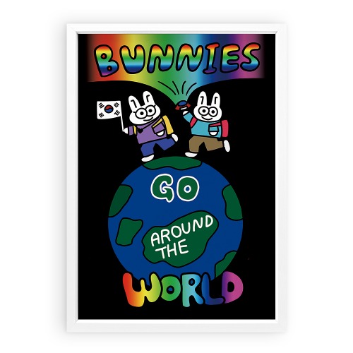 BUNNIES GO AROUND THE WORLD (Art Print)