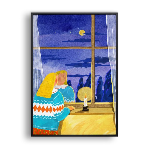 푸른밤 밝은달 (Art Print)