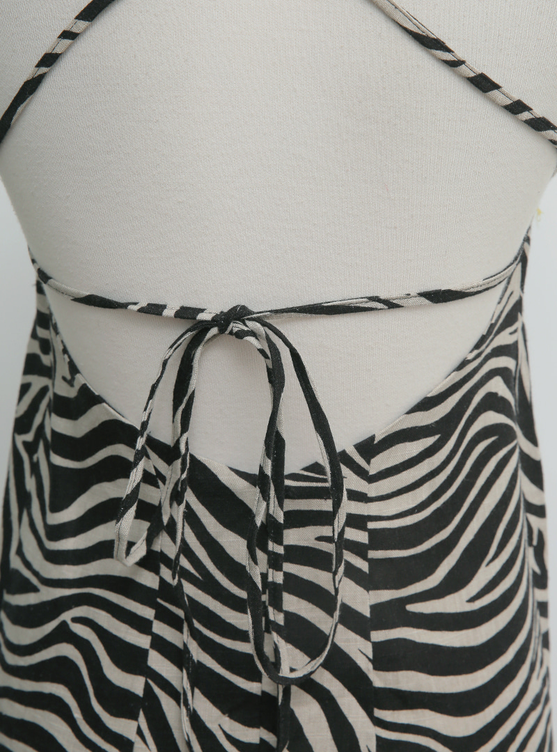 Strappy Zebra Print Mini Dress