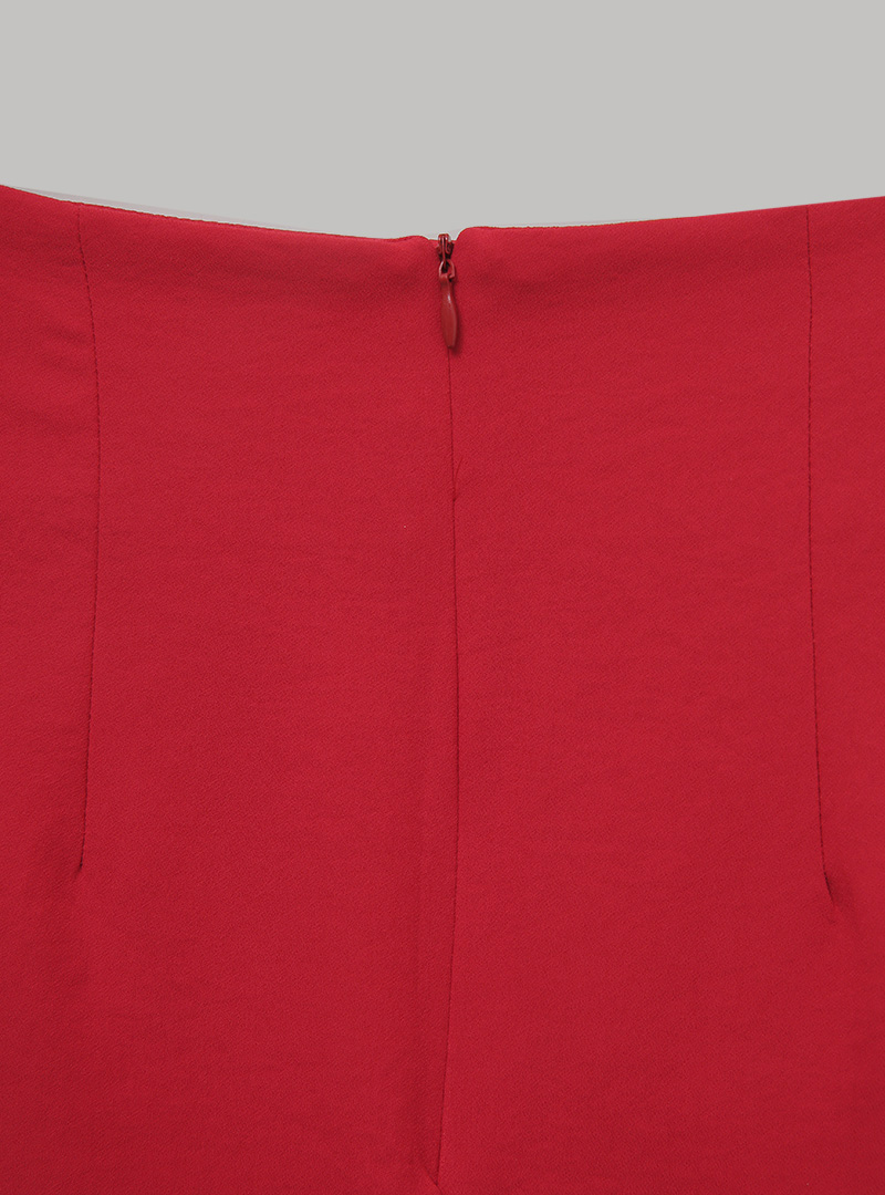 Stitch Accent Mini A-Line Skirt