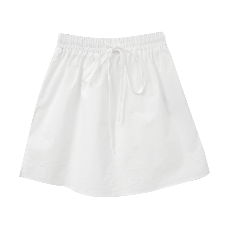 Solid Tone Drawstring Mini Skirt