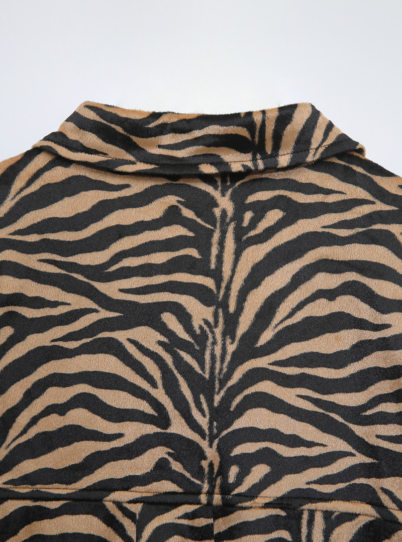 Zebra Print Chest Pocket Shirt