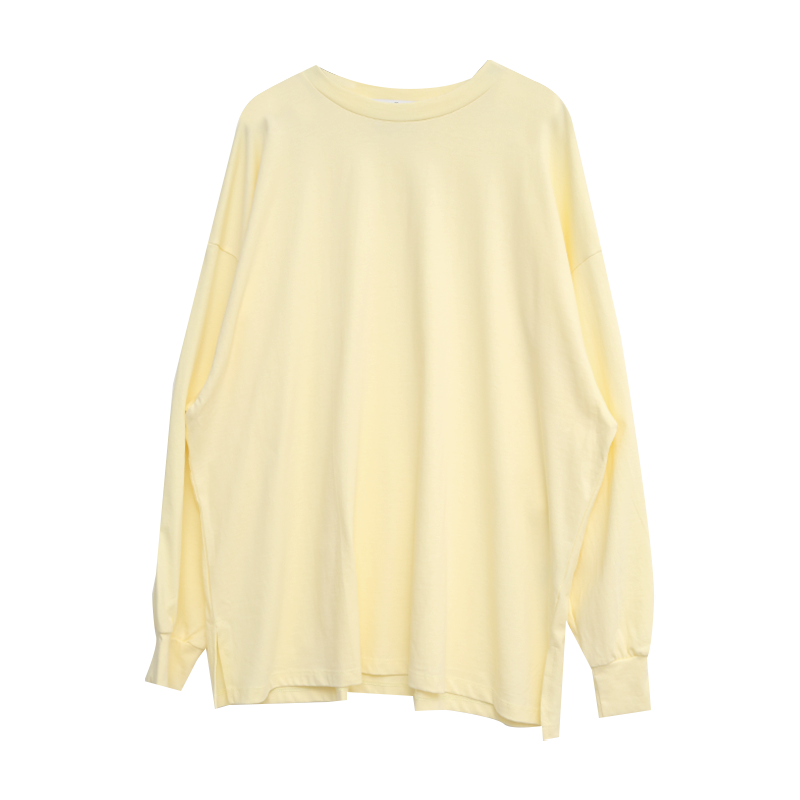 Side Slit Solid Color Sweatshirt