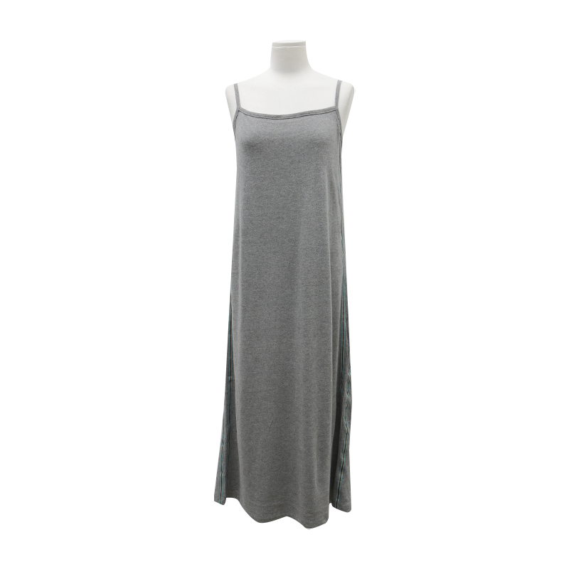 Stripe Trim Midaxi Sleeveless Dress