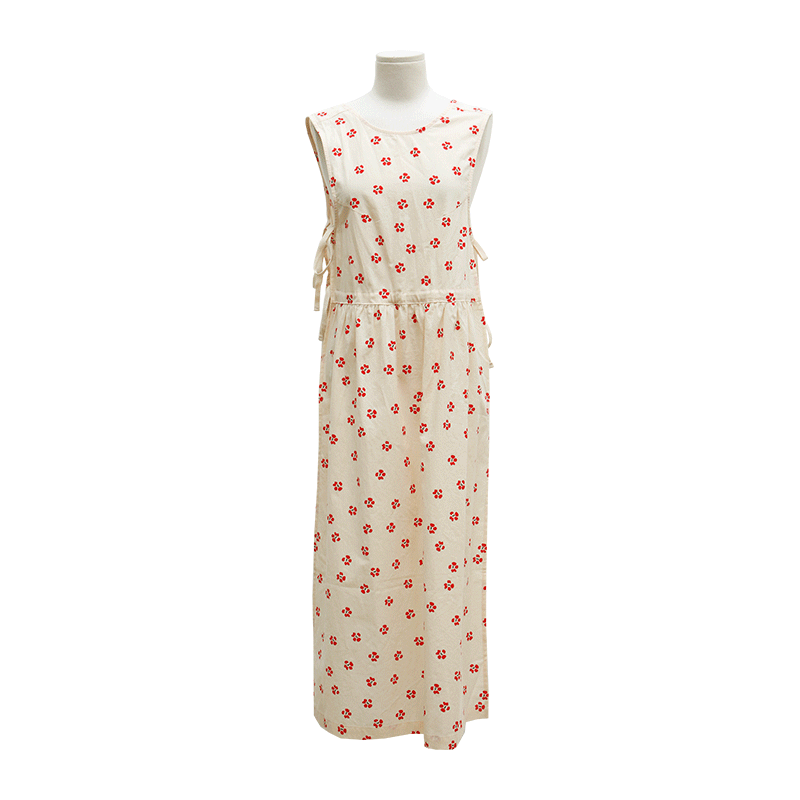 Floral Tie-Side Apron Dress