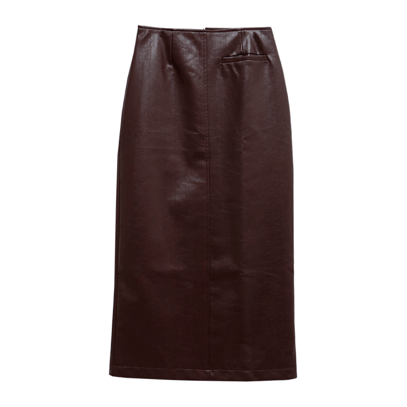 Straight Midaxi Leatherette Skirt