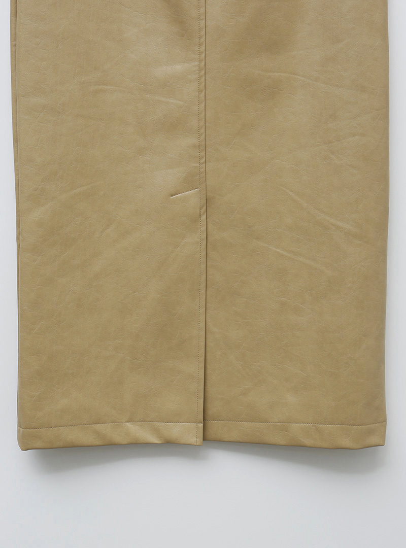 Straight Midaxi Leatherette Skirt