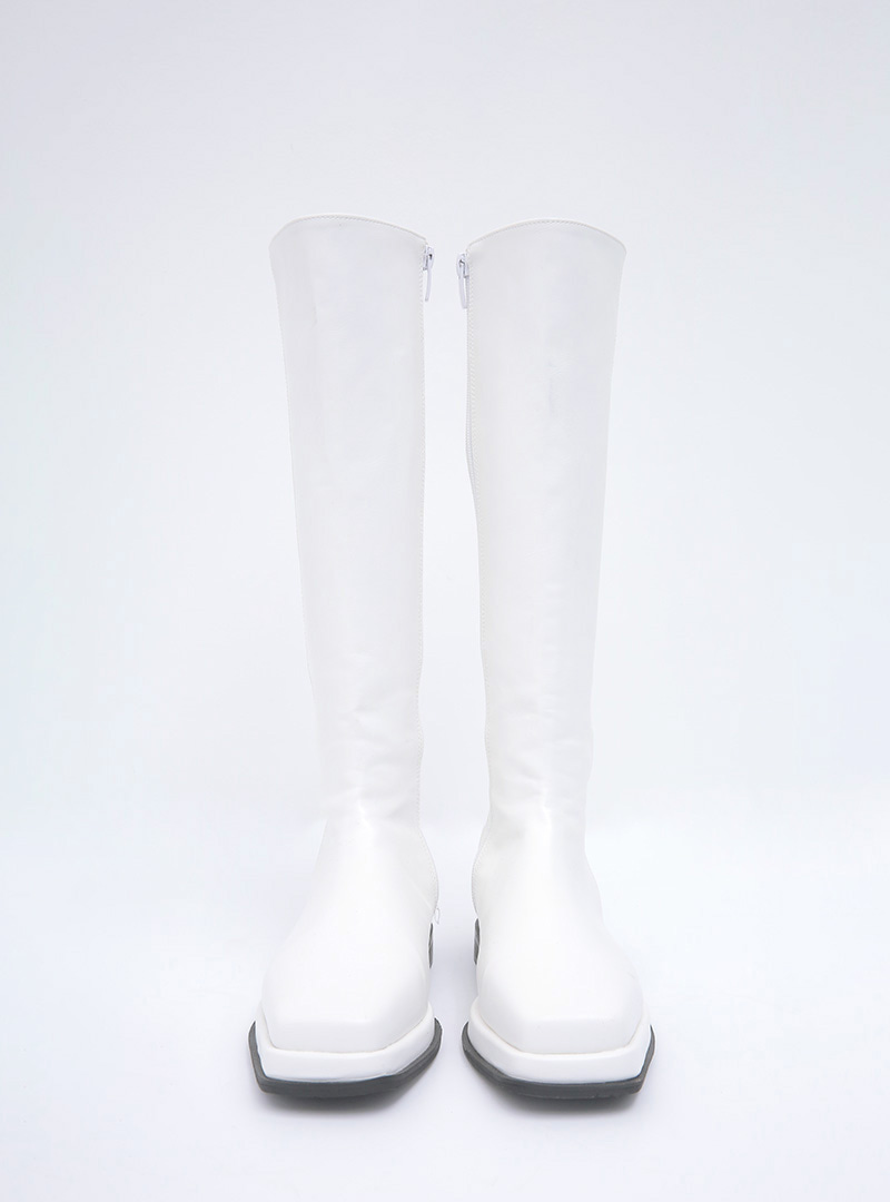 Square Toe Solid Tone Knee-High Boots