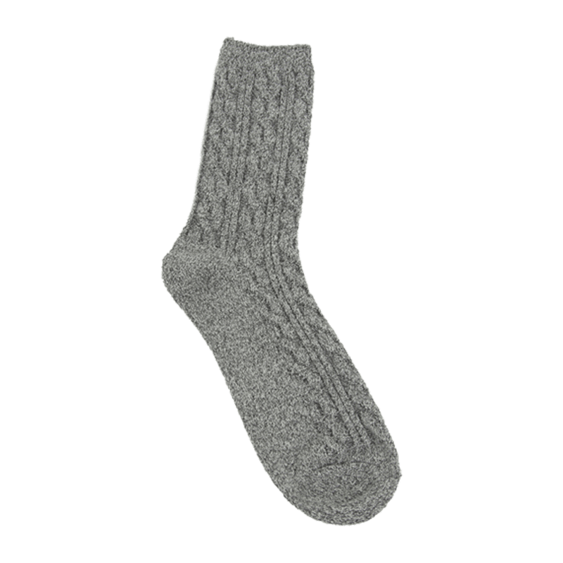 單色麻花紋中筒襪