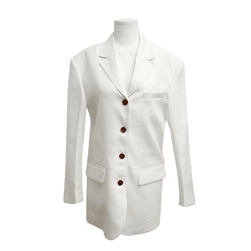 Single-Breasted Linen Jacket