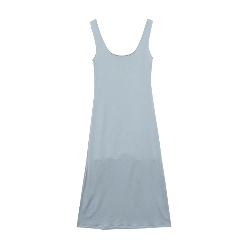 Scoop Neck Solid Tone Sleeveless Dress