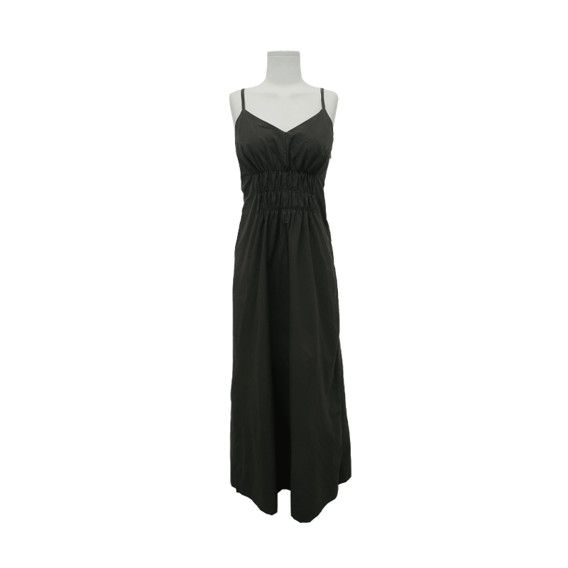 Shirred Waist Sleeveless Maxi Dress