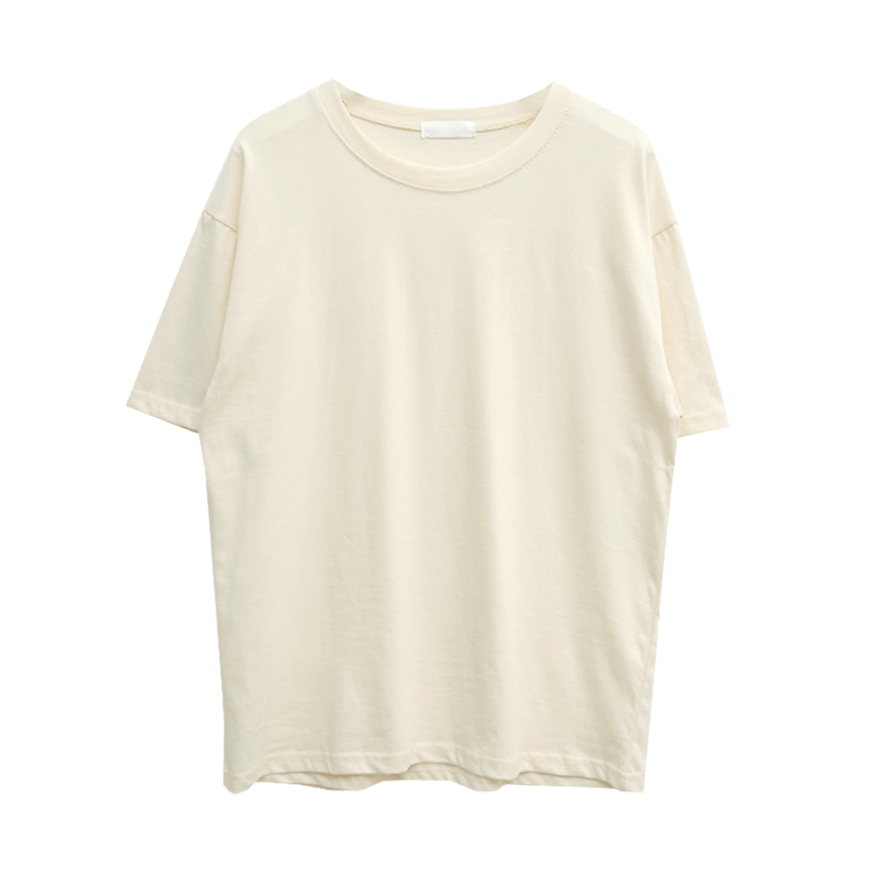 Half-Sleeved Solid Color T-Shirt