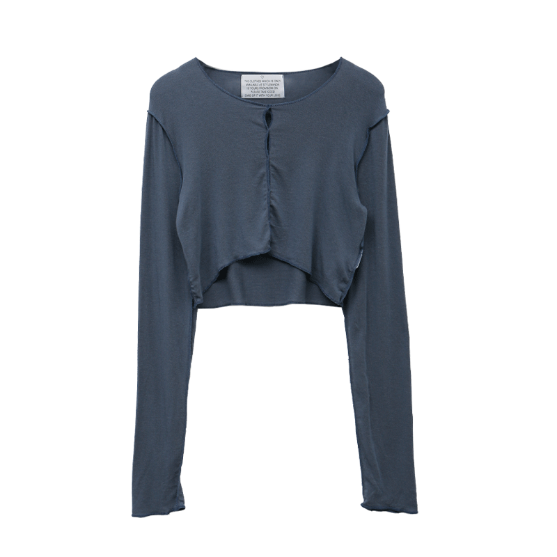 Buttoned Front Cropped T-Shirt