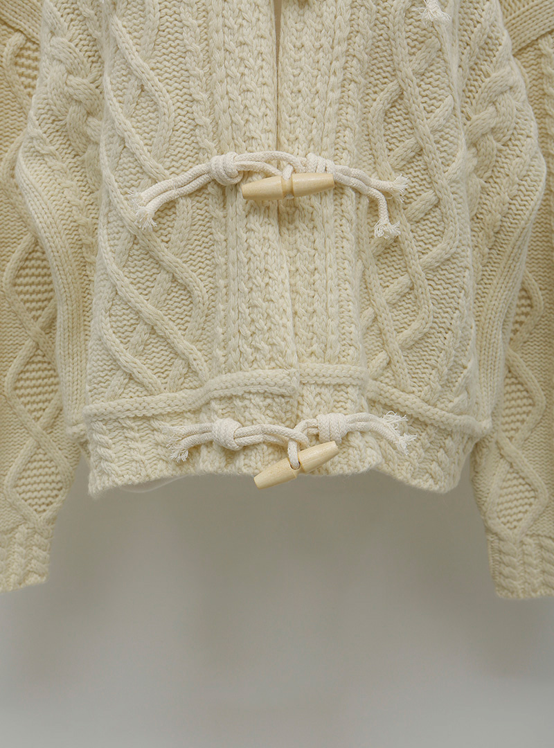 Front Toggle Cable Knit Cardigan