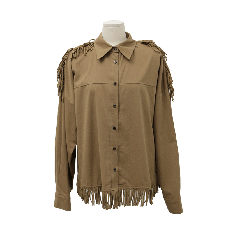 Fringed Button-Up Shirt