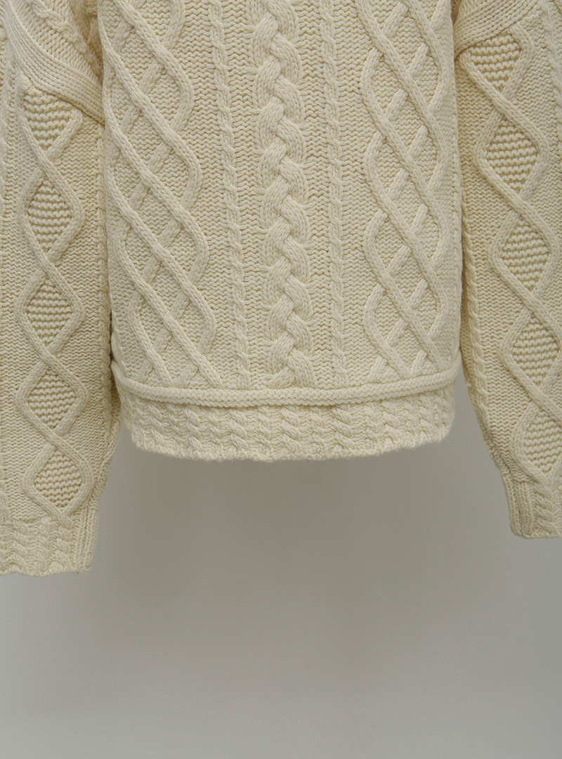 Front Toggle Cable Knit Cardigan