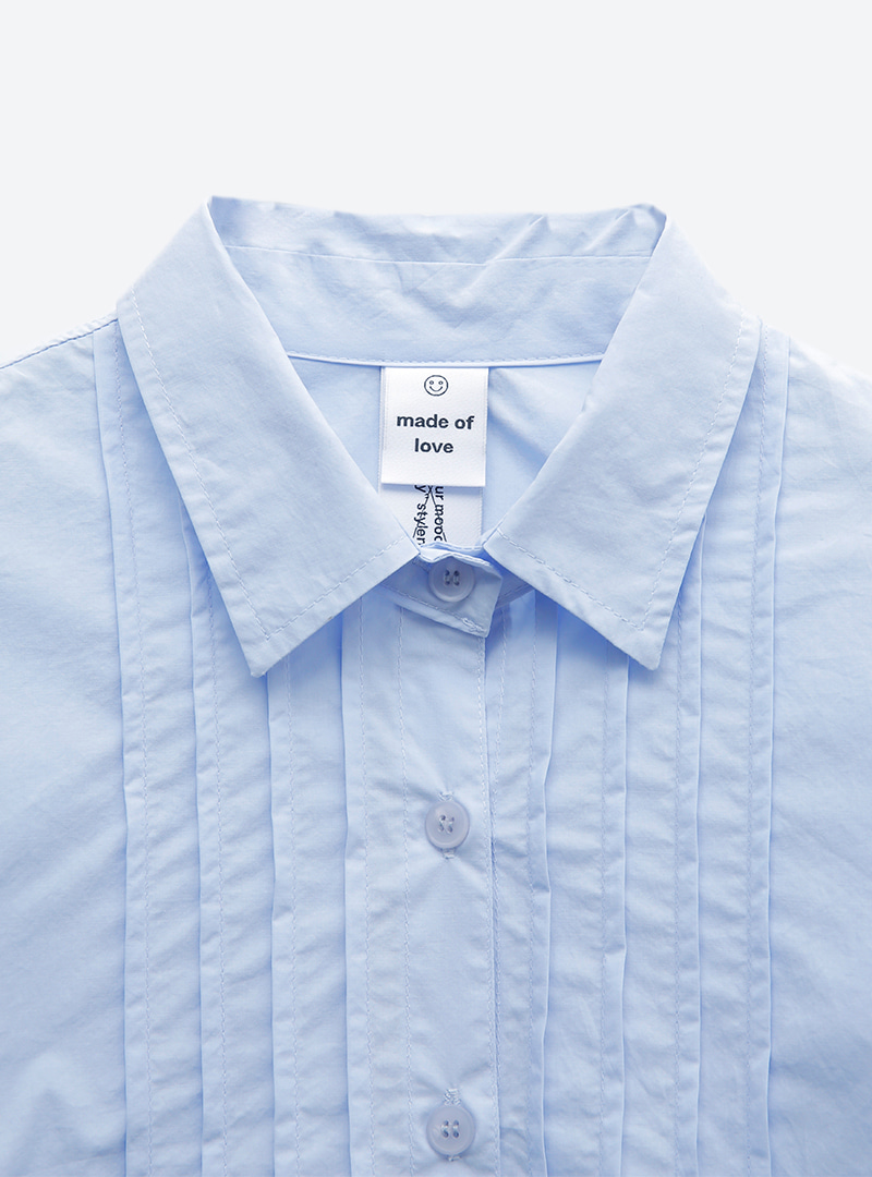 Pintucked Button-Up Shirt