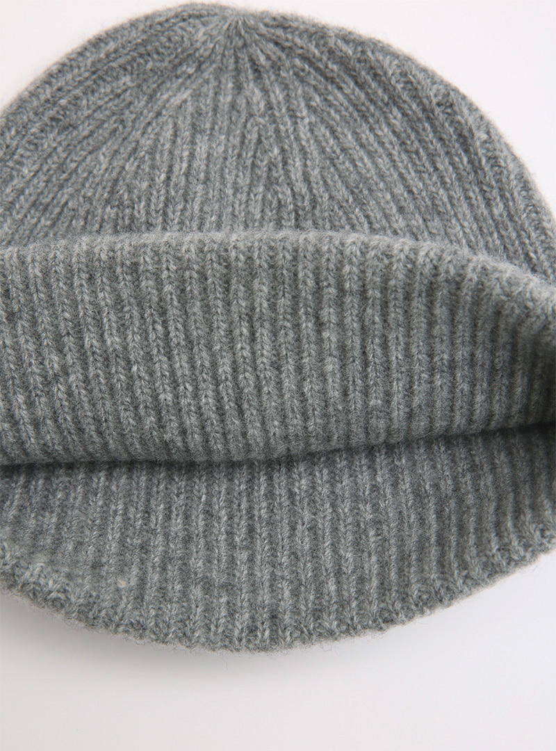 Basic Wool-Blend Ribbed Knit Beanie