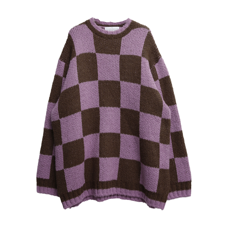 Checkered Boxy Knit Sweater