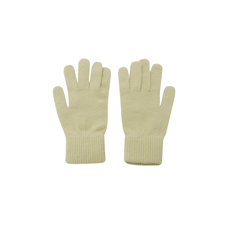 Ribbed Cuff Cashmere Blend Gloves