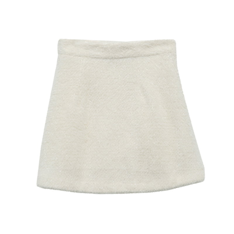 Fuzzy A-Line Mini Skirt