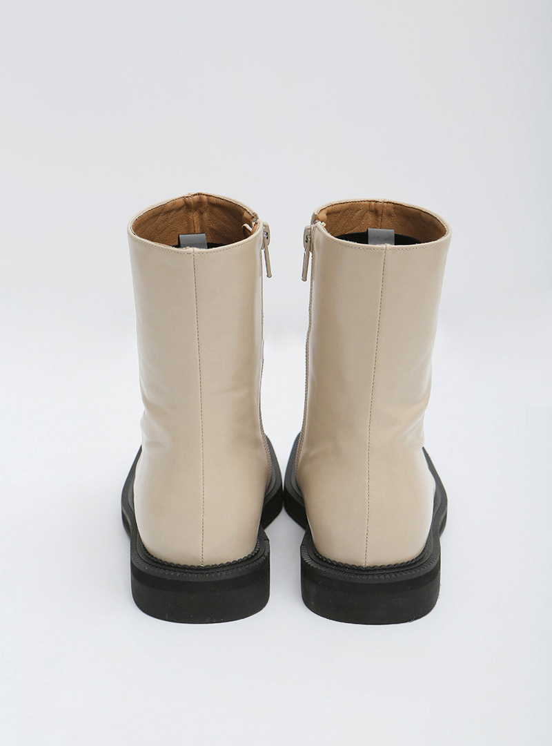 Square Toe Zip-Up Ankle Boots