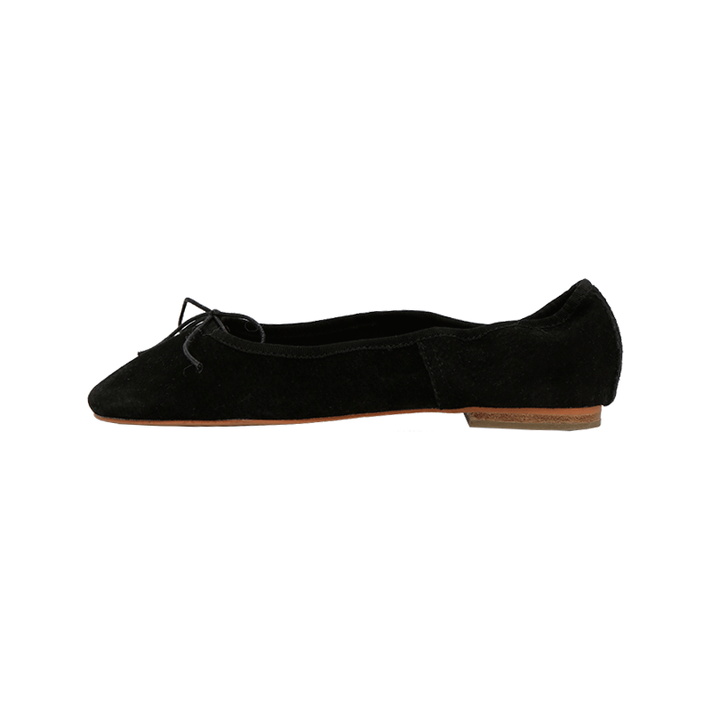 Ribbon Accent Suede Flats