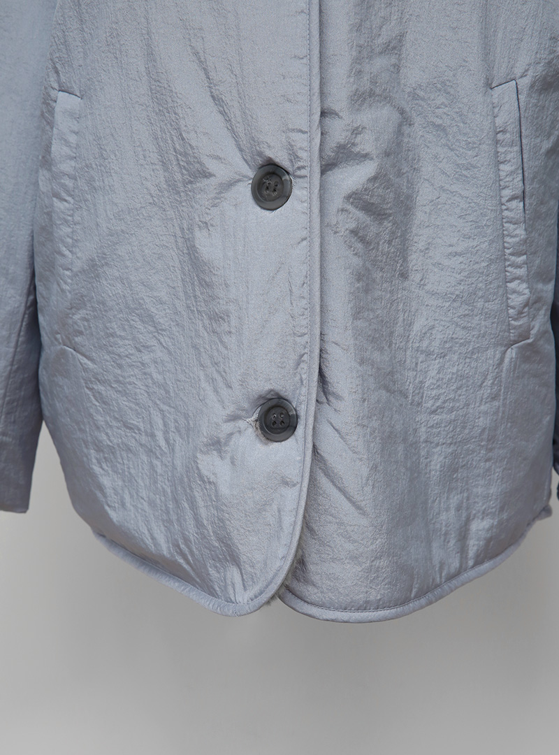 Reversible V-Neck Button-Up Jacket